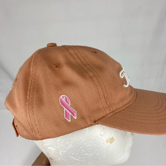 Titleist Peach Salmon Golf Hat Ball Cap Breast Cancer Symbol Adjustable - Picture 4 of 5